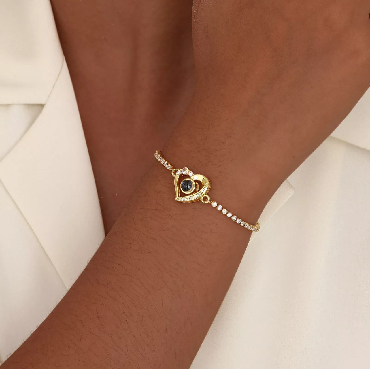 Fotoarmband - Hjärta & Diamant
