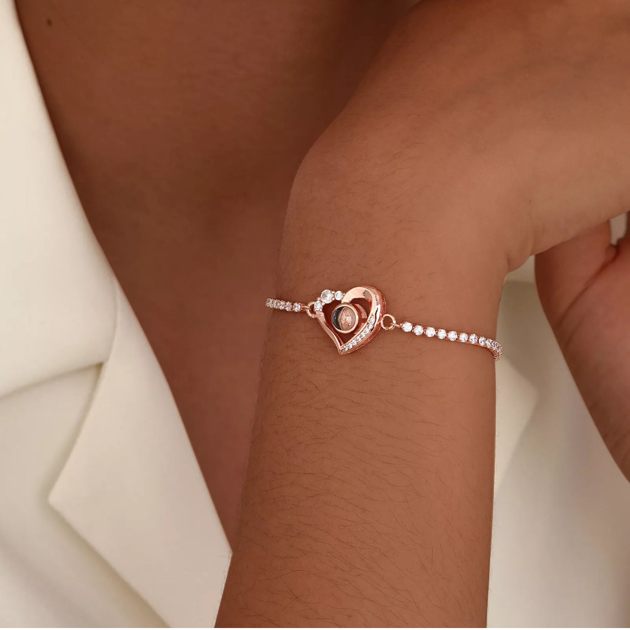 Fotoarmband - Hjärta & Diamant