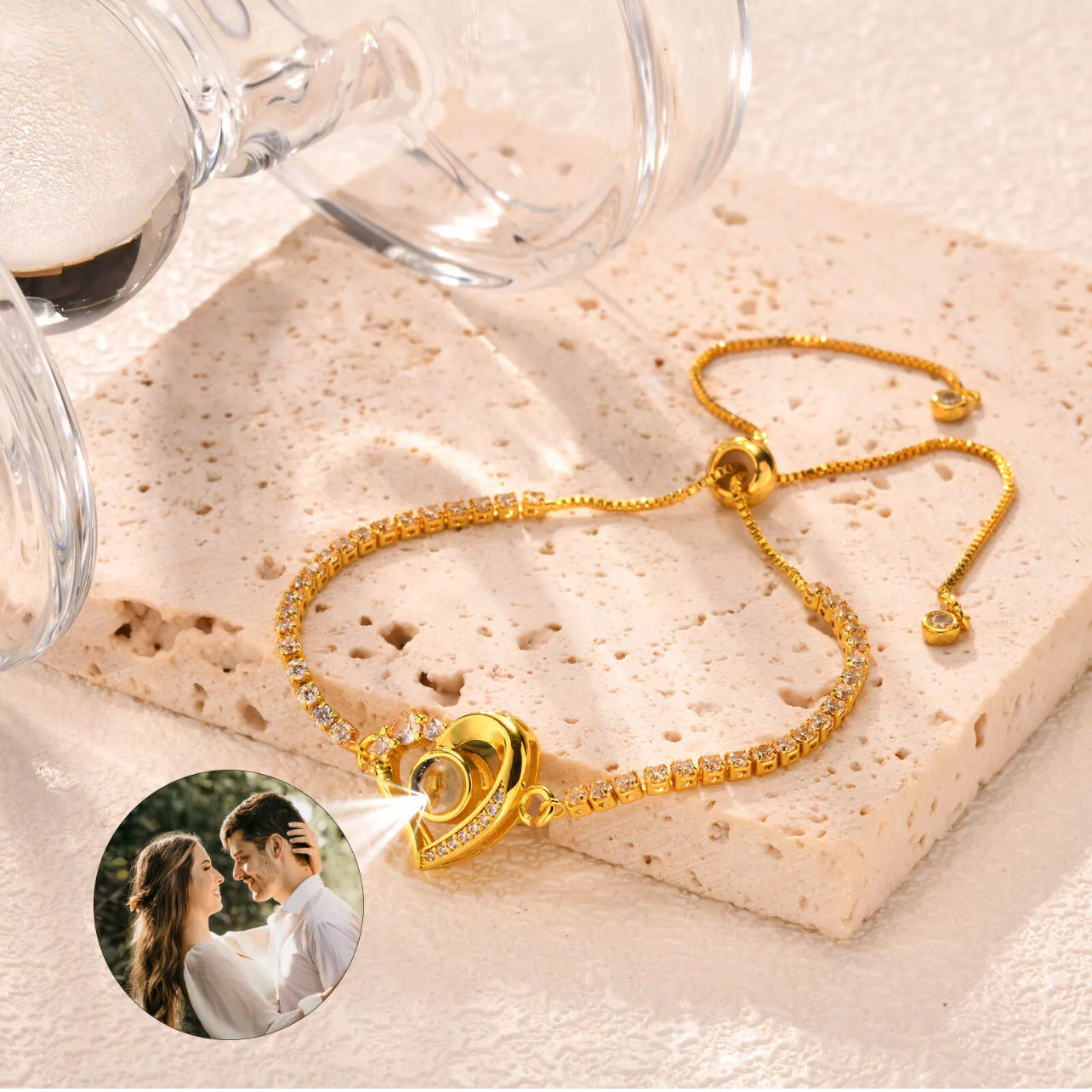 Fotoarmband - Hjärta & Diamant